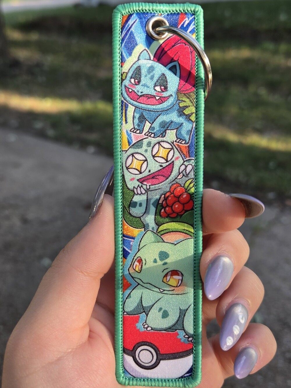 Green Pokémon Bulbasaur Key Fob Strap - Plush Pet Accessory